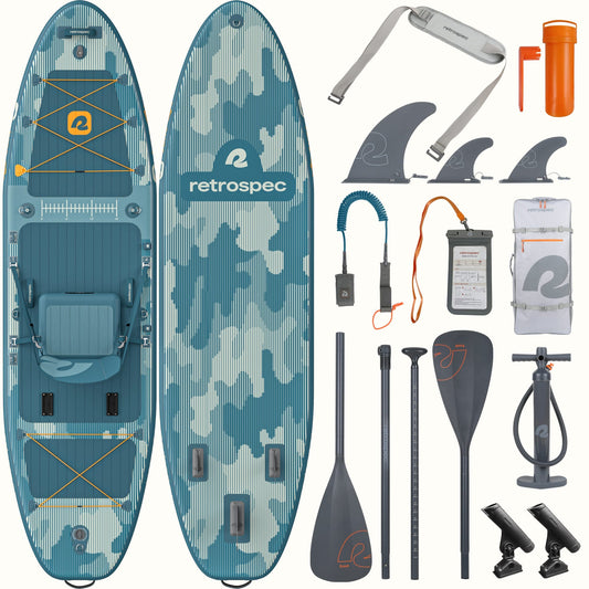 June Inflatable Fishing Paddle Board Kayak Hybrid 11’6”